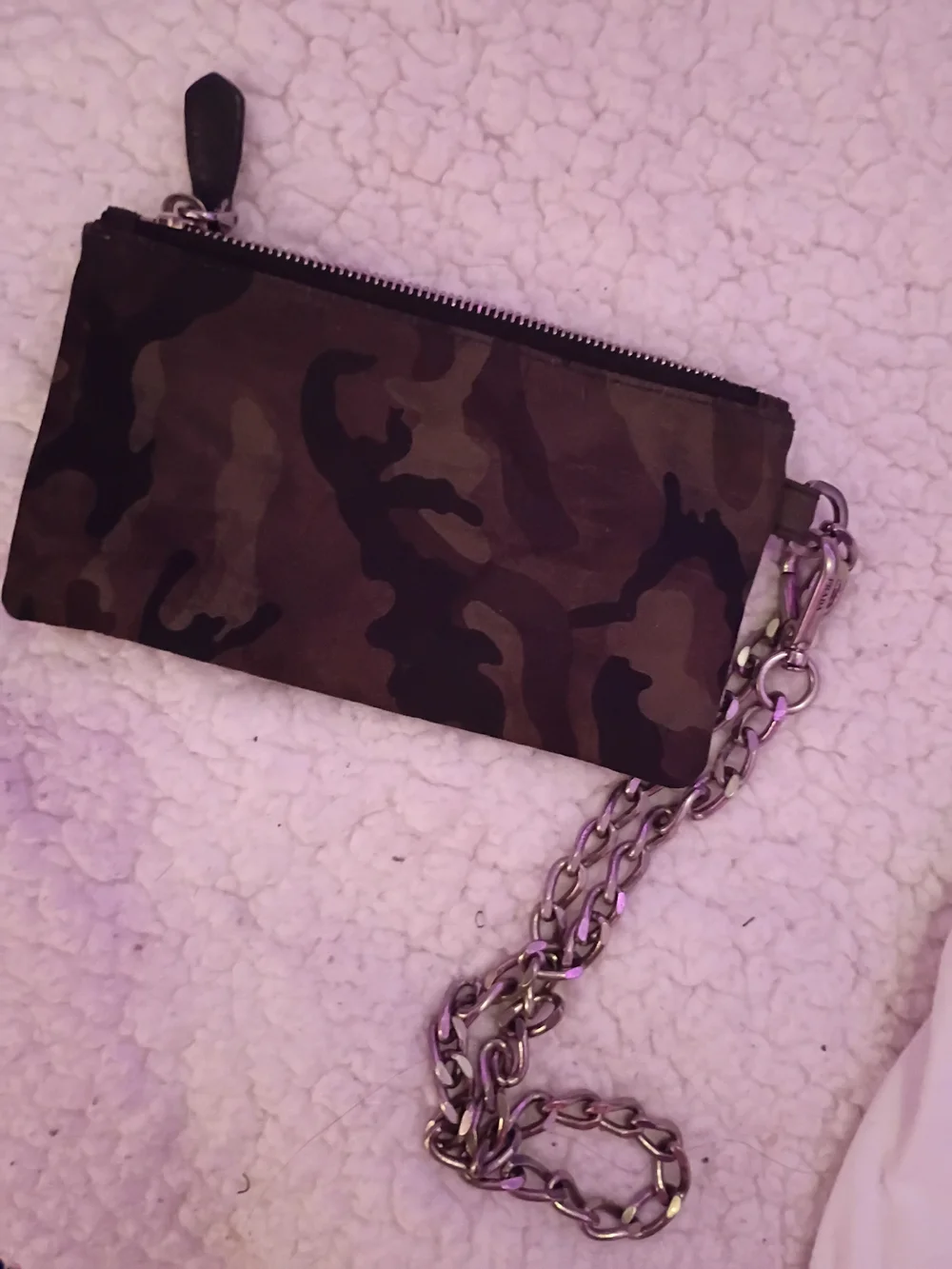 Prada Camo Wristlet Pouch - Brown & Green